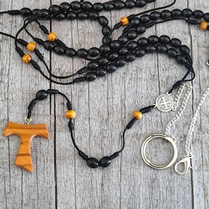Franciscan Rosary 7 Decade cross Olive Wood Beads Habit BELT HABIT ROSARY