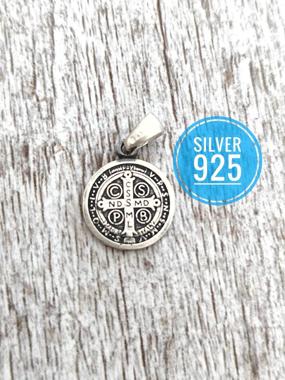 St Benedict Medal Necklace Pendant Sterling Silver 925 Catholic ...