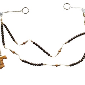 BELT HABIT ROSARY Franciscan Crown Rosary Decade Tau cross Olive Wood Beads