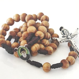 Charbel ROSARY Holy Spirit made of Olive wood Catholic St. Charbel medals