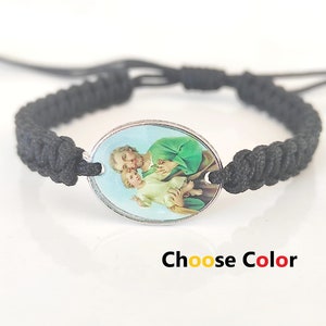 St Joseph bracelet, Patron Saint jewelry, Catholic medals, Saint medals, Saint Joseph Virgin Mary Bracelet Religious Gift for Men Women GIFT