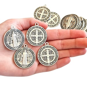 Saint Benedict Pewter Medals: Catholic Religious Jewelry