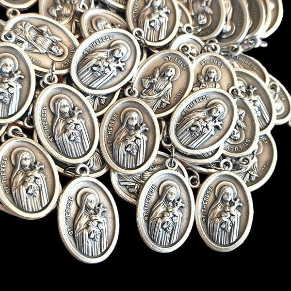 St Therese / st Lucy medals, catholic medals lot bulk 5, 10 , 20pcs medals