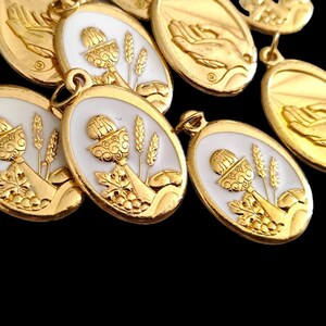 First Holy Communion Medal: Gold Tone Catholic Charm