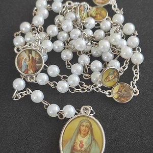 Servite Seven Sorrows Rosary Our Lady pearls Beads Mater Dolorosa