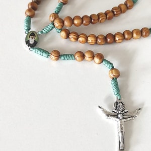 Charbel ROSARY Holy Spirit made of Olive wood Catholic St. Charbel medals