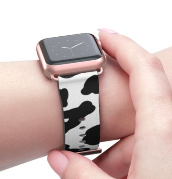 White Cow Print Apple Watch Band 