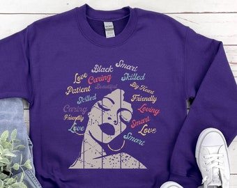 Powerful Afro Woman Sweatshirt,Afrocentric Shirt,Afro American Sweater,Black Woman Shirt,Black Girl Magic Shirt,BLM Top,African American
