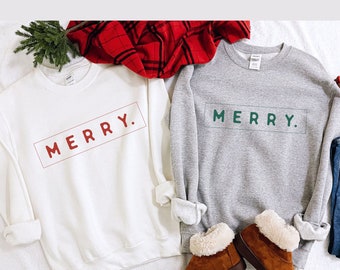 Christmas Couple Sweatshirts, Xmas Matching Sweater, Couple Christmas Gifts, Funny Couple Sweatshirt, Minimalist Design, Holiday Gifts
