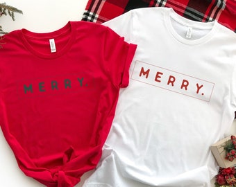 Merry Couple T-shirt, Family Group Top, Christmas Shirt, Santa Tee, Merry Xmas Tee, Mama & Mini Shirt, Dad and Mini Top, Gift Idea family