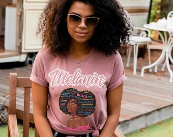 Powerful Afro Woman T-shirt,Afrocentric Shirt,Afro American,Black Woman Shirt,Black Girl Magic Tshirt,BLM Top,African American Activists