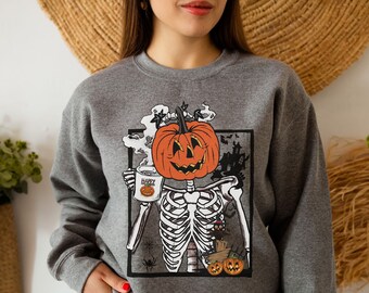 Skeletons Halloween Sweatshirt, Spooky Season Shirt, Funny Skeleton Sweater,Skull Shirt,Halloween Gift,Halloween Funny Skeleton,Scary Season