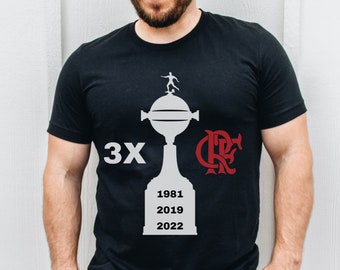 Soccer Player Trophy Graphics T-Shirt | Soccer Player Custom Tee | Soccer Player Short Sleeve Shirt | Soccer Player Libertadores Flamengo