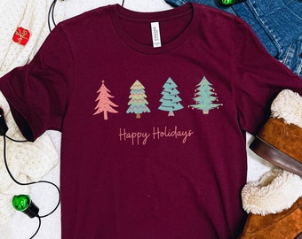 Christmas Shirts for Women, Merry and Bright Shirt, Christmas Tee Shirt, Christmas Tree Shirt, Christmas Tees, Holiday Shirts, Winter Shirt