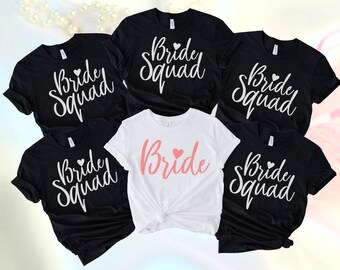 Bride Shirt, Bride Squad Shirt, Bridal Gift, Wedding Gift, Wife Shirt, Bridesmaid Shirt, Bachelorette Squad Shirts, Bachelorette T-shirt