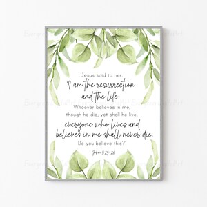 Jean 11:25-26 | Je suis la résurrection et la vie... quiconque vit et croit en moi ne mourra jamais. | Art numérique de Pâques