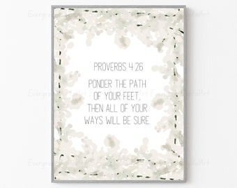 Księga Przysłów 4:26 do pobrania w wersji cyfrowej | Sztuka ścienna z wersetami biblijnymi | Cyfrowe wydruki z Pismem Świętym