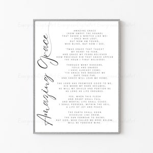 Amazing Grace Hymn | How Sweet the Sound that Saved a Wretch like Me | Church Hymn Art | Christian Wall Art | Classic Hymns | Hymn Decor