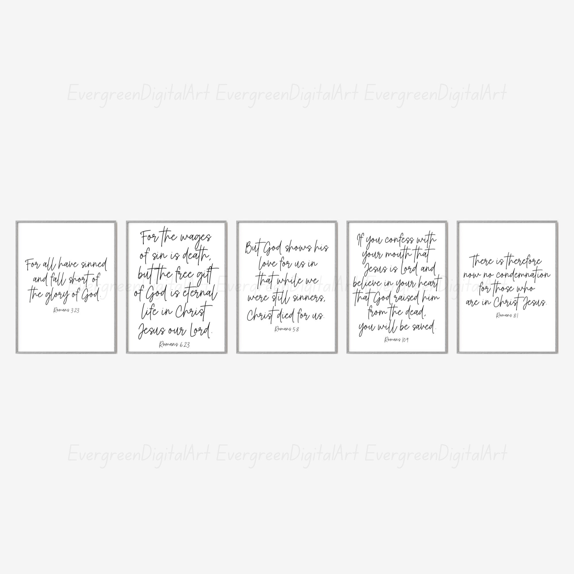 Romans Road to Salvation | Faith Posters | Romans 3 | Romans 6 | Romans ...
