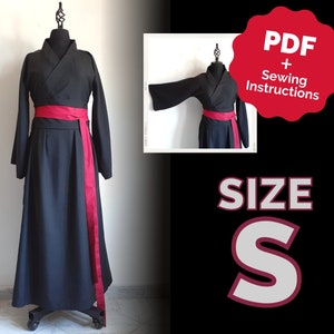 Chinese Coat (Hanfu) Cosplay Size Small/#28 (PDF + Sewing Instructions) ENG/ESP