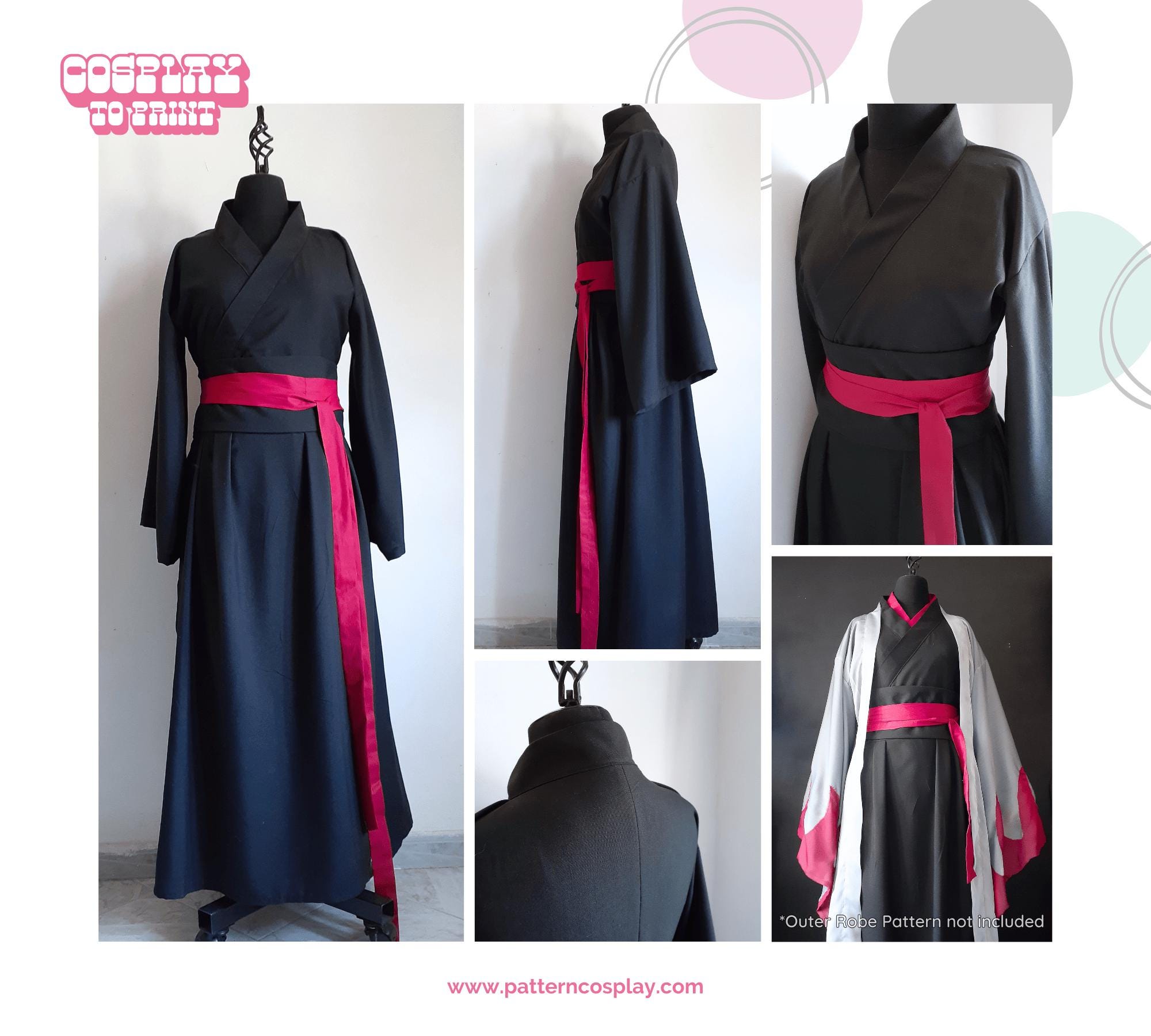 Complex Hanfu Patterns Hanfu Cosplay Pattern (XS-XL) – Jinshi, Wei Wuxian (PDF + Sewing ...