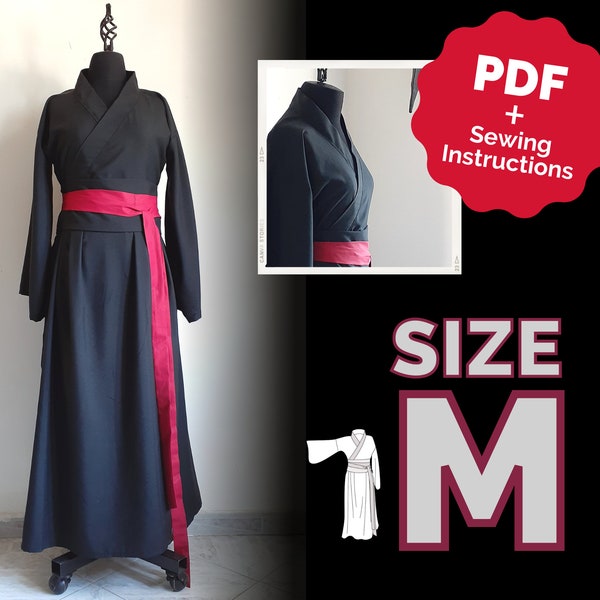 Manteau chinois (Hanfu) Cosplay Taille Medium/#34 (PDF + Instructions de couture) ENG/ESP