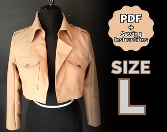 Übersicht Jacke Schnittmuster Cosplay Größe Large/#40 (PDF + Nähanleitung) ENG/ESP