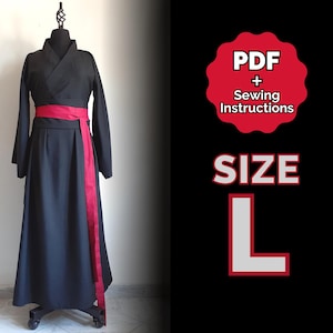 Chinese Coat (Hanfu Pattern) Cosplay Size Large/#40 (PDF + Sewing Instructions) ENG/ESP