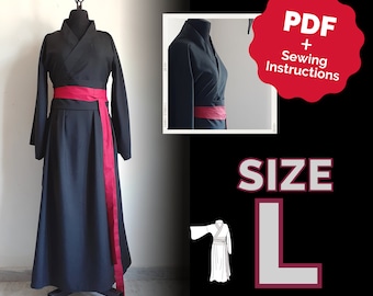 Chinese Coat (Hanfu) Cosplay Size Large/#40 (PDF + Sewing Instructions) ENG/ESP