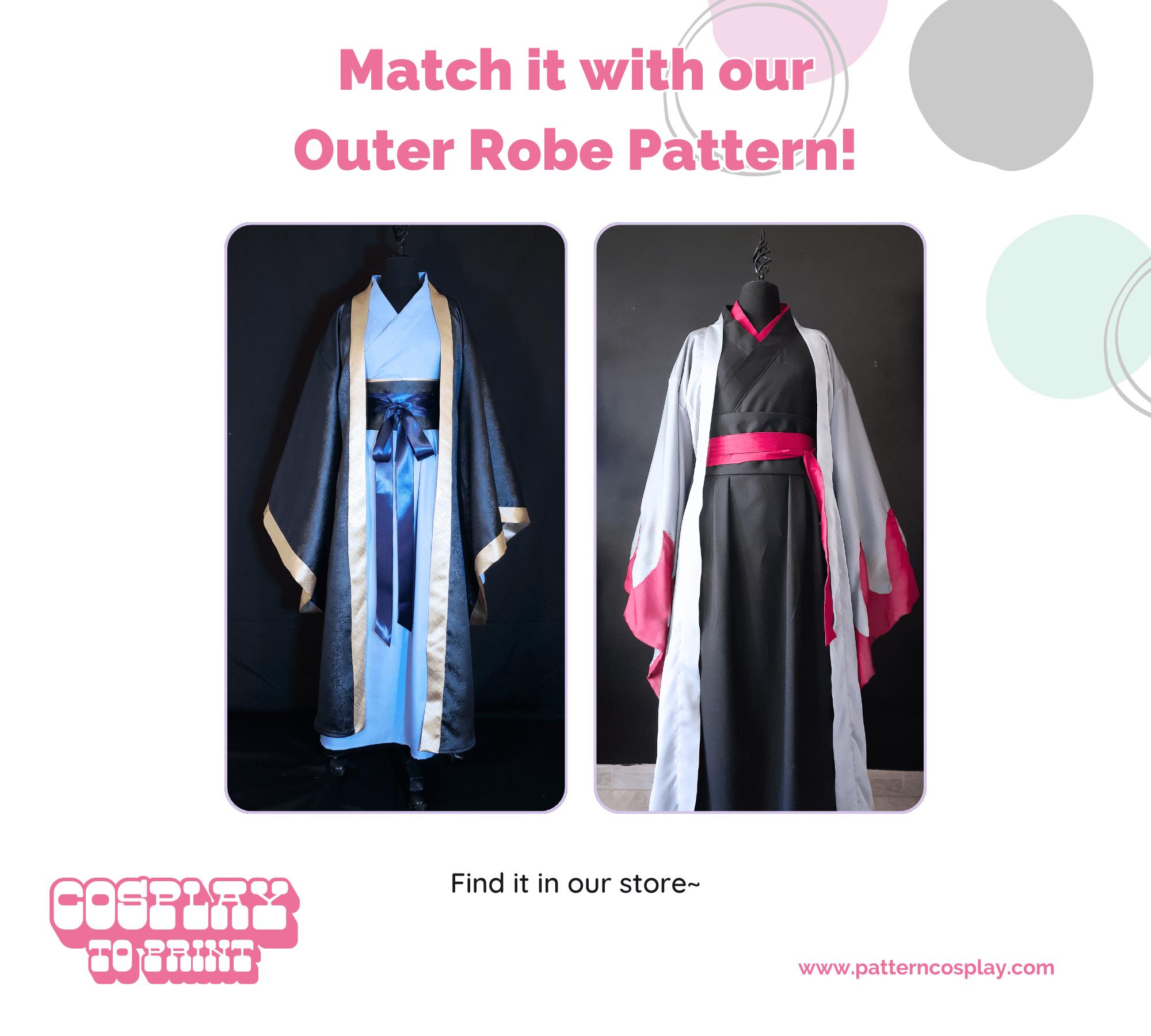 Complex Hanfu Patterns Hanfu Cosplay Pattern (XS-XL) – Jinshi, Wei Wuxian (PDF + Sewing ...