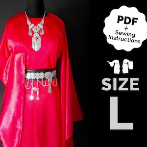 Round Collar Hanfu Pattern Cosplay Large/#40 (PDF + Sewing Instructions) Digital ENG