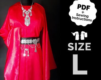 Round Collar Hanfu Pattern Cosplay Large/#40 (PDF + Sewing Instructions) Digital ENG San Lang cosplay