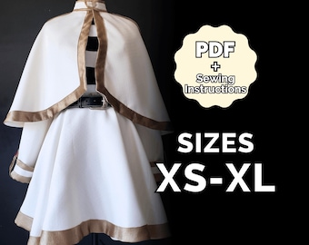 Frieren Elf Dress & Cape Cosplay Pattern | XS to XL Sizes (PDF + Sewing Instructions)