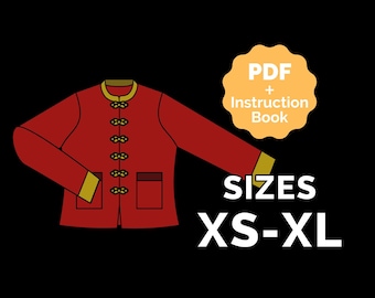 Chinese Shirt Pattern XS to XL (Pdf + Booklet) ENG Donghua, danmei cosplay