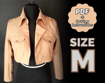 Übersicht Jacke Schnittmuster Cosplay Größe Medium/#34 (PDF + Nähanleitung) ENG/ESP
