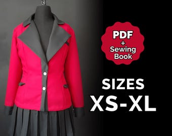 Cosplay Kakegurui Inspired Jacket Pattern Size Pack XL to XL (PDF + Sewing Instructions)