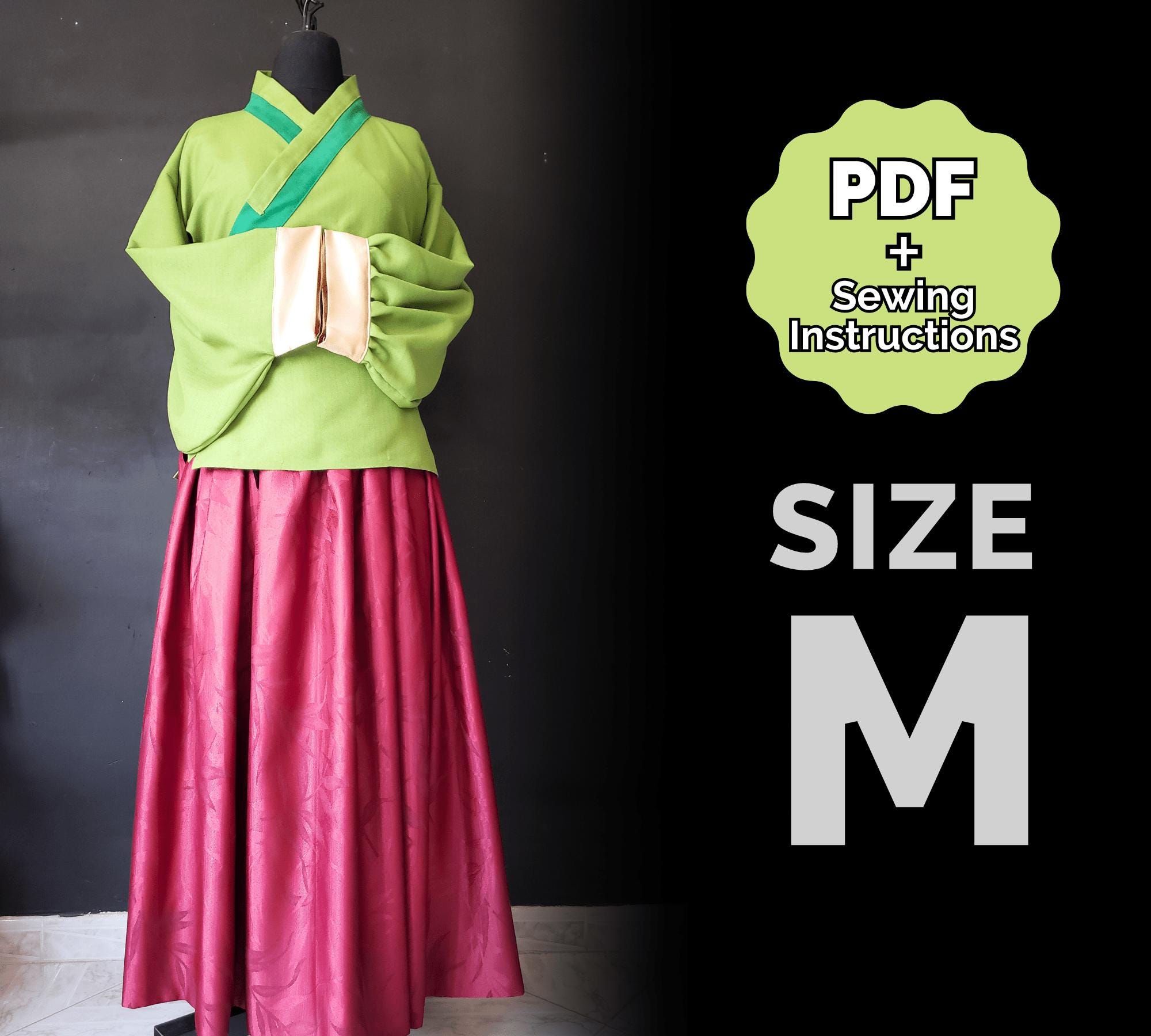 Aoqun Pattern (Hanfu Daily Dress) Medium/#34 (PDF + Sewing Instructions) Digital ENG Maomao cosplay pattern Apothecary Diaries