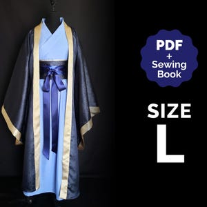Buitenmantel Hanfu-patroon maat Large/#40 (pdf + naai-instructies) DUT Wei Wuxian Jinshi-cosplay