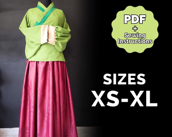 PDF Pattern - Chinese Long Hanfu Robe, Hanfu Outer Coat - Etsy Canada