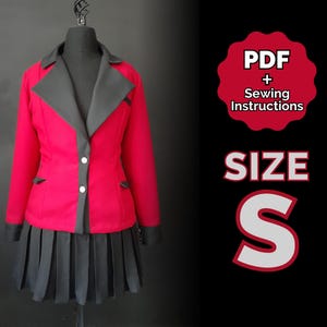 Cosplay Kakegurui Inspired Jacket Pattern Size Small/#26 (PDF + Sewing Instructions) ENG/ESP
