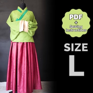 Aoqun Pattern (Hanfu Daily Dress) Large/#40 (PDF + Sewing Instructions) Digital ENG Maomao cosplay pattern