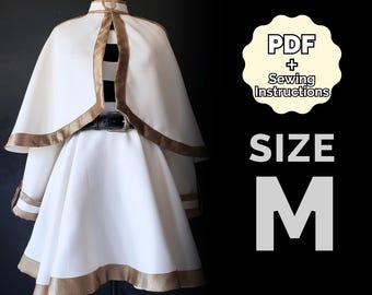 Elf Dress and Cape Pattern Medium/#34 (PDF + Sewing Instructions) Digital ENG | Cosplay Frieren Pattern