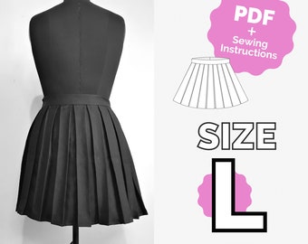 Double Pleated Skirt Pattern Size Large/#40 (PDF + Sewing Instructions) ENG/ESP