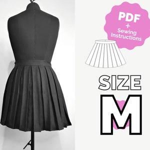 Cosplay Double Pleated Skirt Pattern Size Medium/#34 (PDF + Sewing Instructions) ENG/ESP