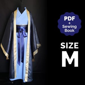 Túnica exterior Patrón Hanfu Tamaño grande/#40 (PDF + Instrucciones de costura) ENG Jinshi Wei Wuxian cosplay