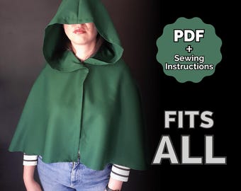 Übersicht Umhang Schnittmuster AoT Cosplay inspiriert (A4/Letter + Nähanleitung) ENG +ESP