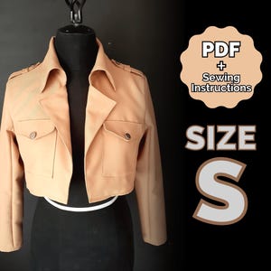 Survey Jacket Pattern Cosplay Size Small/#28 (PDF + Sewing Instructions) ENG/ESP