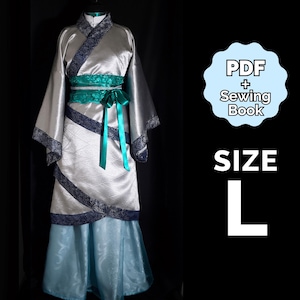 Quju Hanfu Pattern (Chinese Wrap Dress) Large/#40 (PDF + Sewing Instructions) Digital ENG | jinshi cosplay inspired