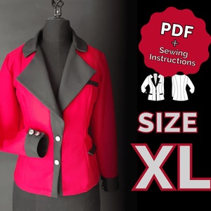 Cosplay Kakegurui Inspired Jacket Pattern Size #42 (PDF + Sewing Instructions) ENG/ESP