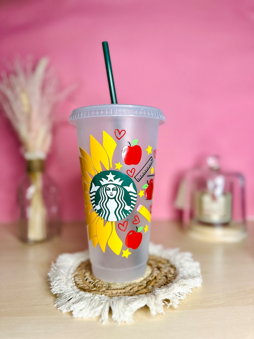 Reusable Plastic Starbucks Cup Cold Cup for Teacher or Student